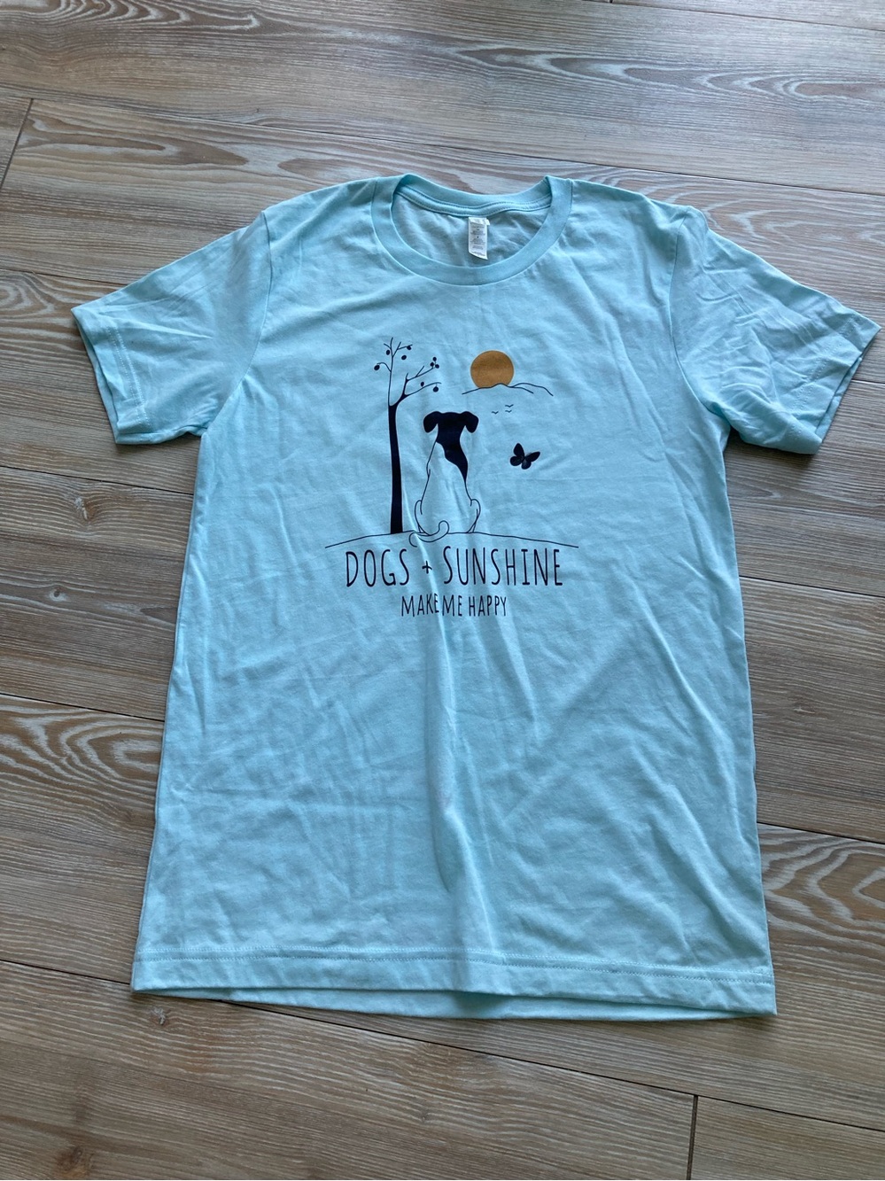 Bella Canvas Light Blue 'Dogs & Sunshine' Graphic Tee S/P/Ch